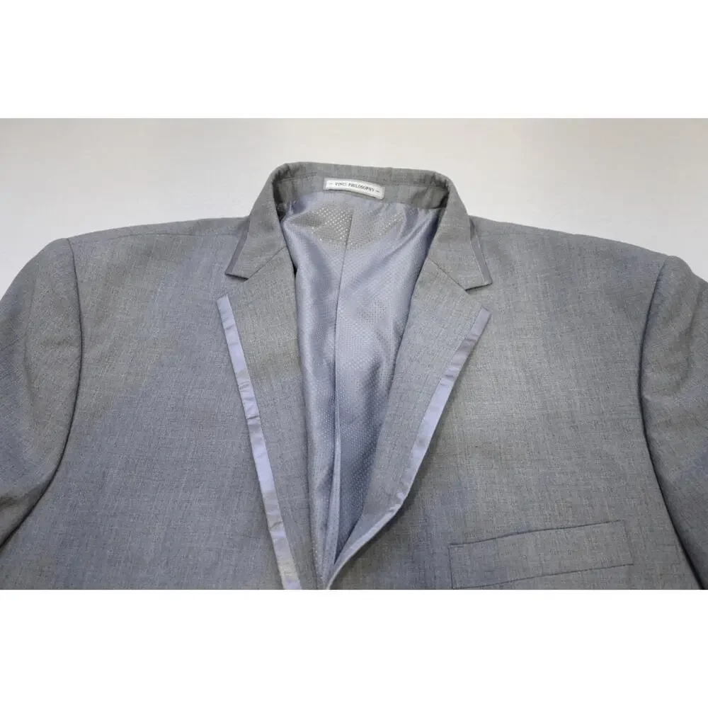 Vinci Slim Fit Tuxedo 2 Piece Suit Pants Jacket‎ Gray Mens Sz 44 x 30 50 R